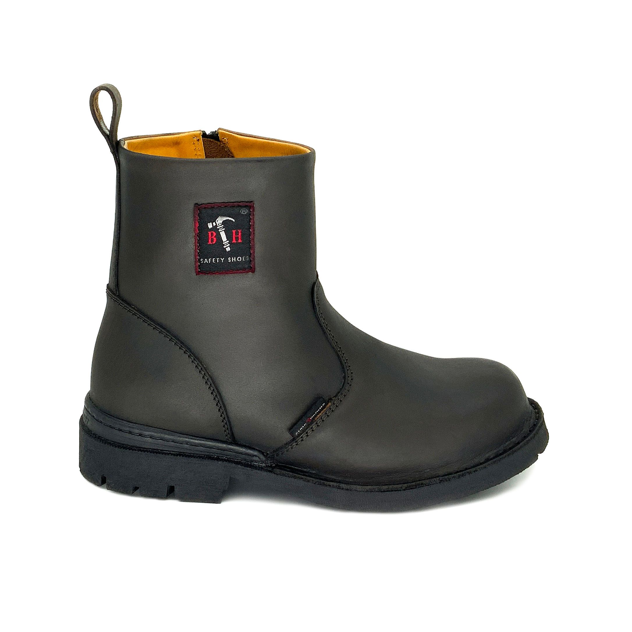 Black Hammer Full Leather Mid Cut Safety Shoes BH4664(L)