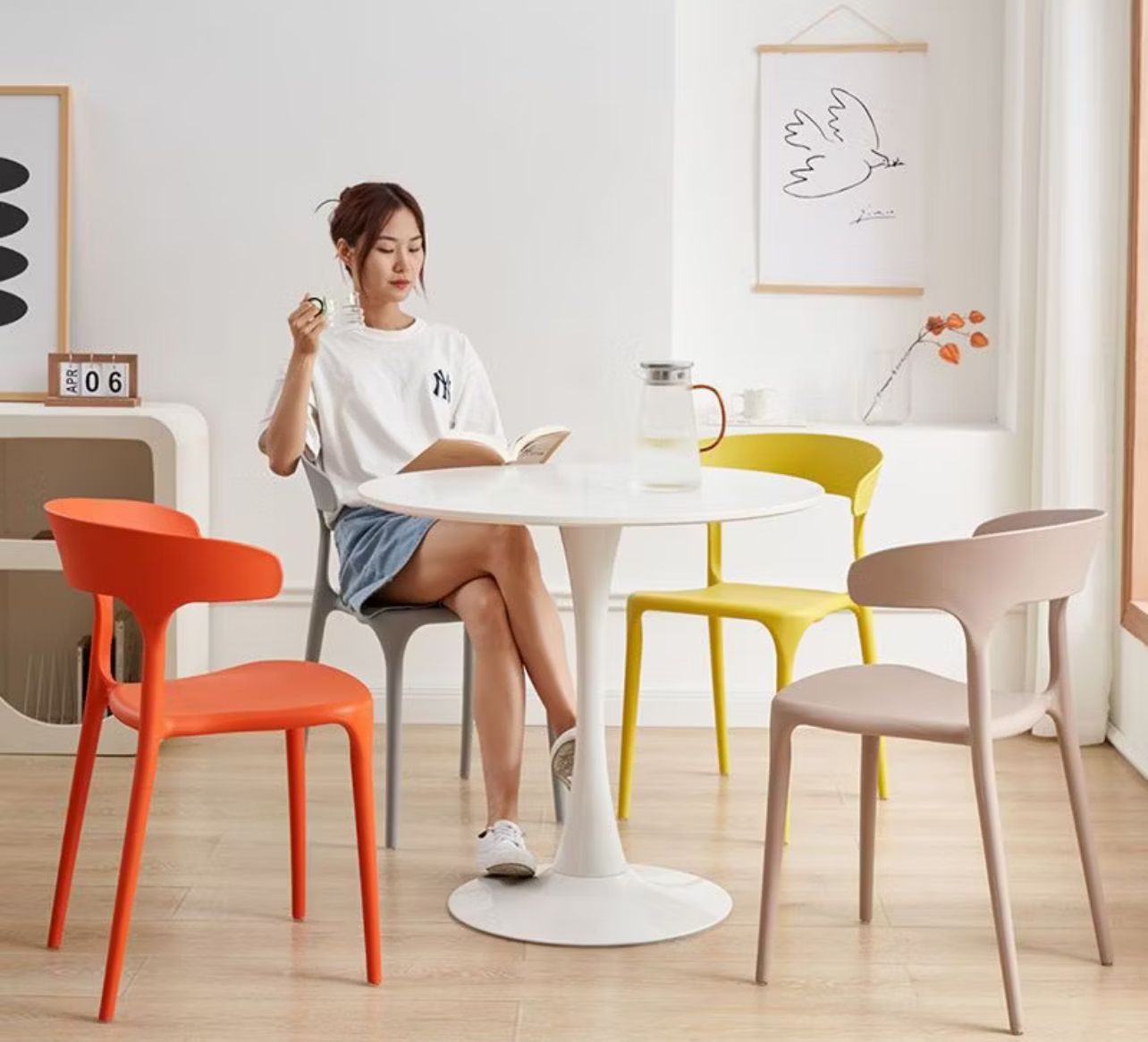 Chair With PP Material/Stackable Plastic Dining Chair/Kerusi Plastik/Kerusi Meja Makan/Study Chair