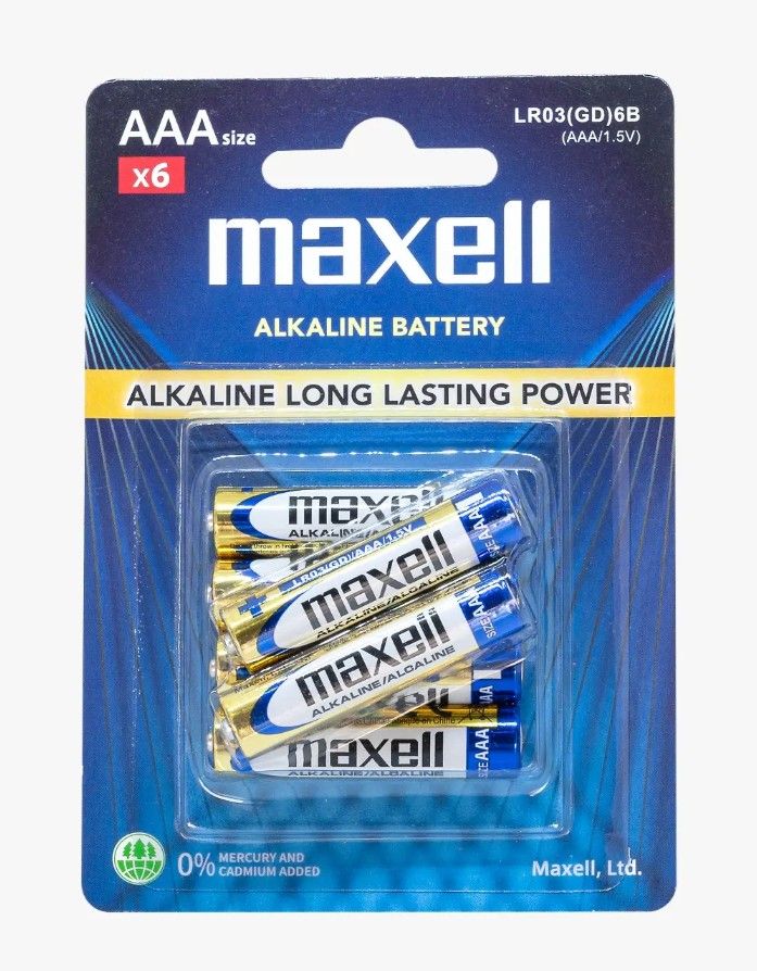 Maxell Alkaline AAA Battery (6pcs card pack) LR03 6B