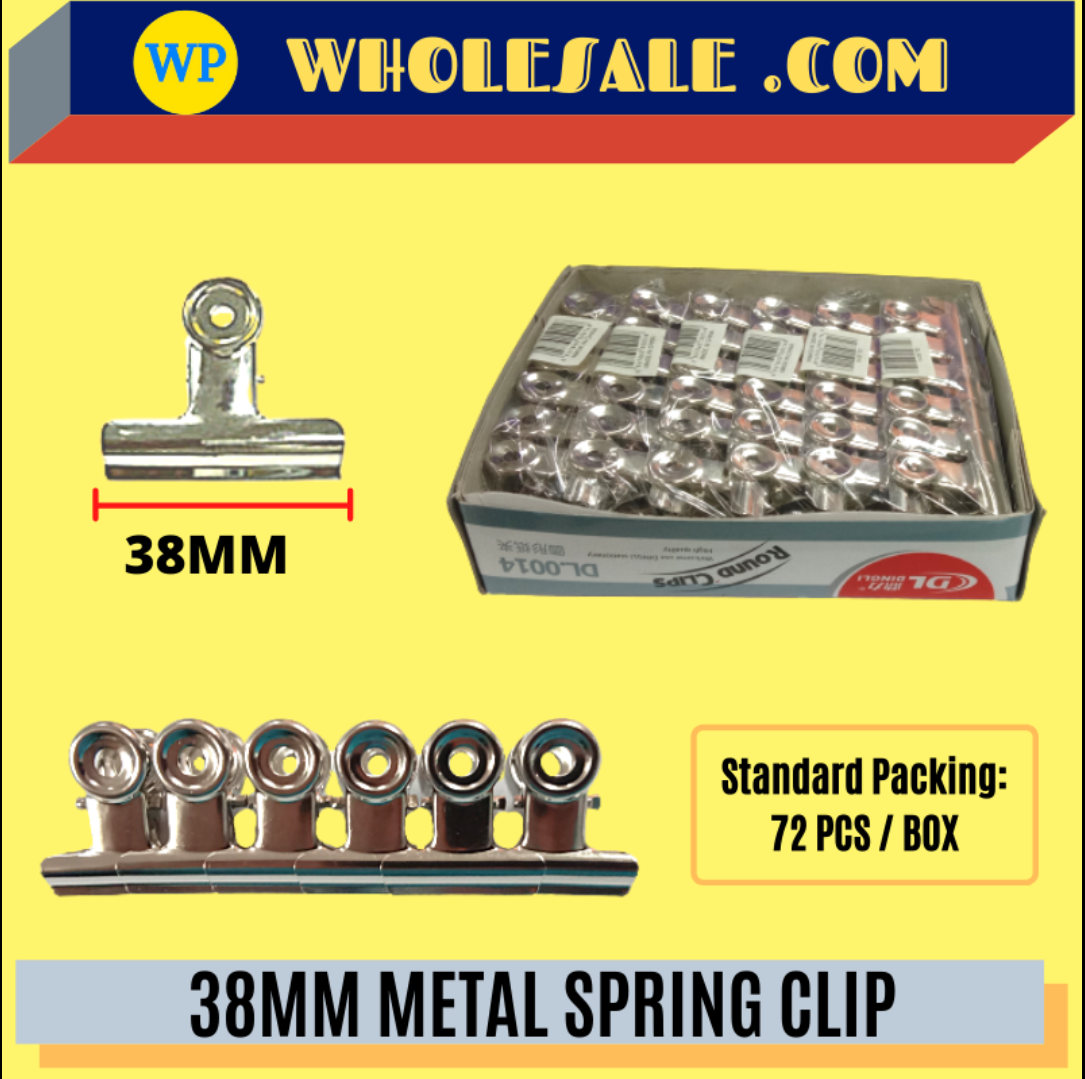 SPRING CLIP / CLIP / METAL / 38MM / METAL CLIP / BULLDOG CLIP / BINDER CLAMPS CLIPS