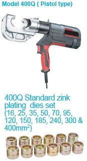 Temo Electric Hydraulic Crimping Tool Kits 400Q Pistol Type Standard Zink Plating Dies Set