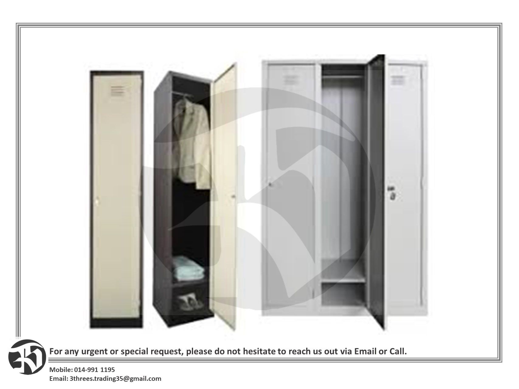 Compartment / Locker with hanging Pole, Fixed Shelf and Key Lock