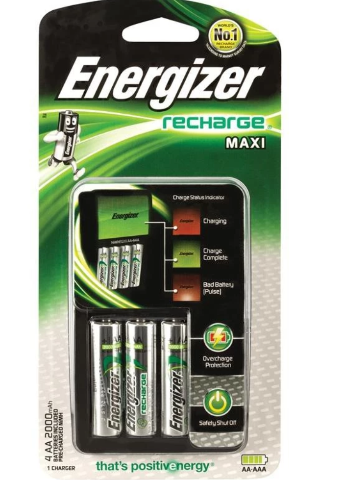 *Energizer MAXI Charger with 4pcs AA 2000mAh Batteries - CHVCM4
