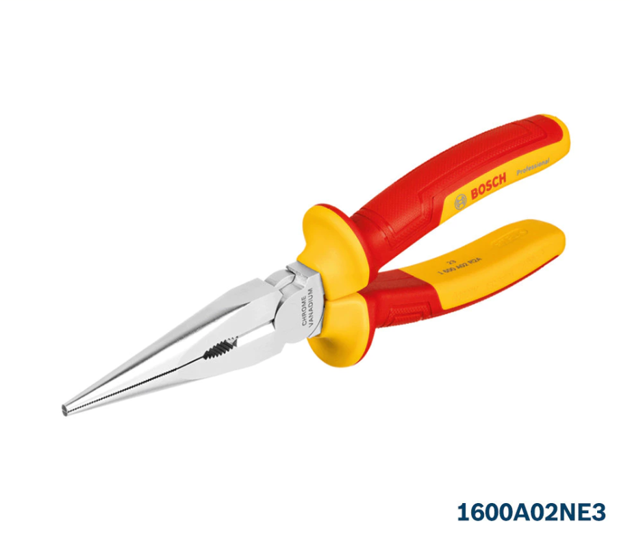 BOSCH 200MM PROFESSIONAL VDE LONG NOSE PLIER STRAIGHT (1600A02NE3)