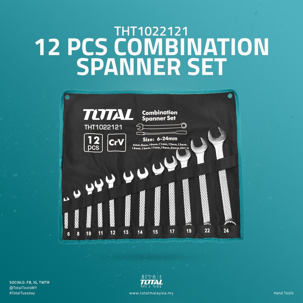 TOTAL COMBINATION SPANNER SET (12 PCS) THT1022121