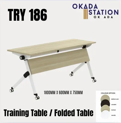 TRAINING TABLE / STUDY TABLE / SIZE 6' / 1800MM / FOLDED TABLE / TRY 186 / OFFICE TABLE / MEJA PEJABAT / MEJA TRAINING / MEETING TABLE
