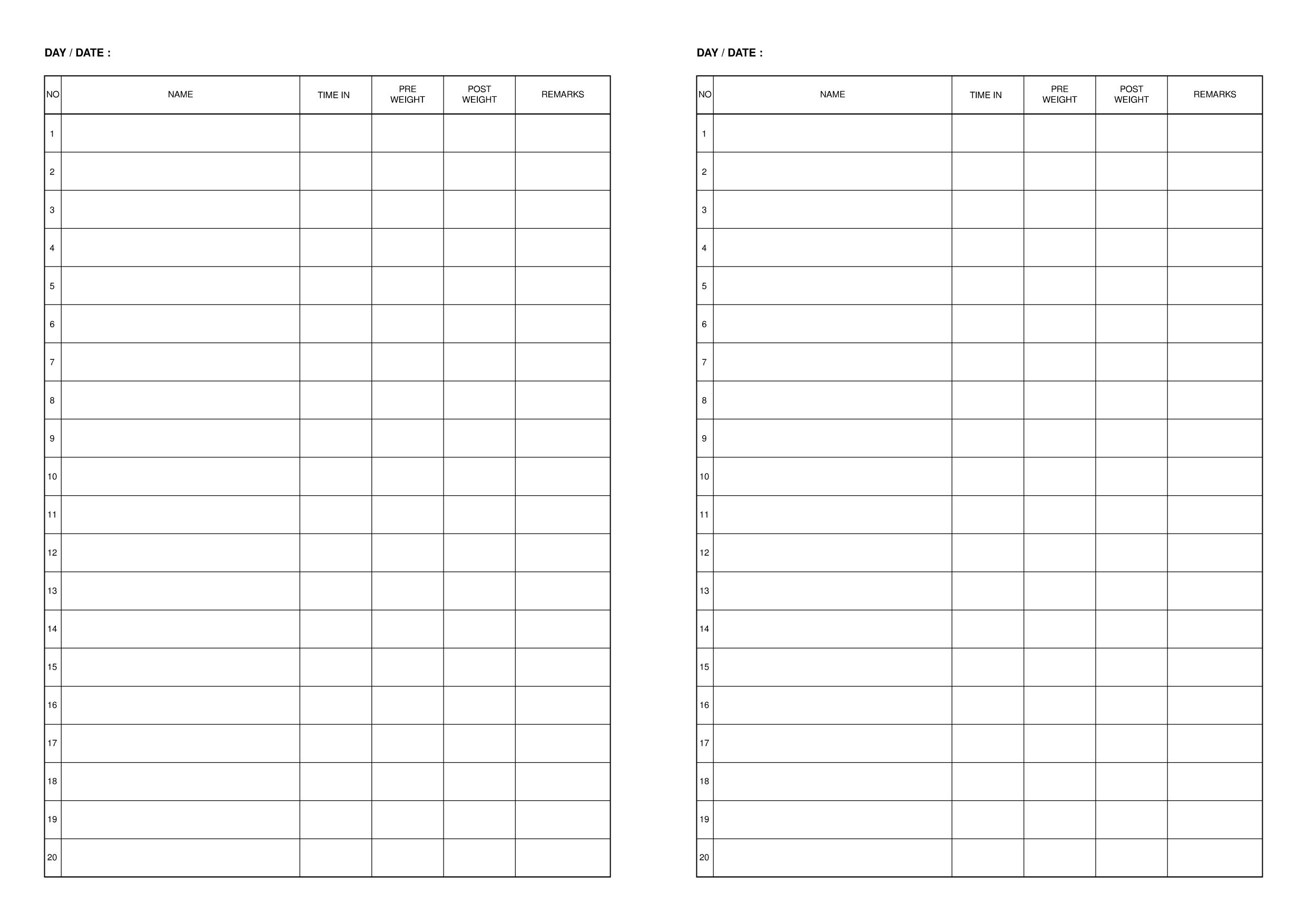 Patient's Attendance Book - Heamodialysis Services