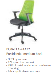 NEXUS PICO PRESINENTAIL MEDIUM BACK CHAIR - PC8621A-24A72