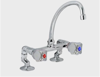 DOE DE12 Pillar Mounted Sink Mixer With Swivel Spout Anti Splash Aerator with Arrowline ABS Chrome Plated Handle