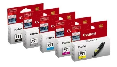 CANON BLACK/CYAN/MAGENTA/YELLOW/GREY DYE INK TANK 7ML CLI-751