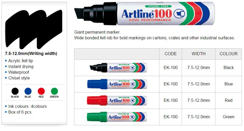 Artline 100 Permanent Marker