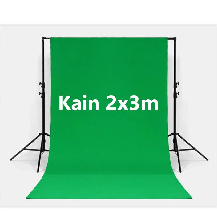 Green Screen Backdrop Hijau With Stand 2 Meter X 3 Meter