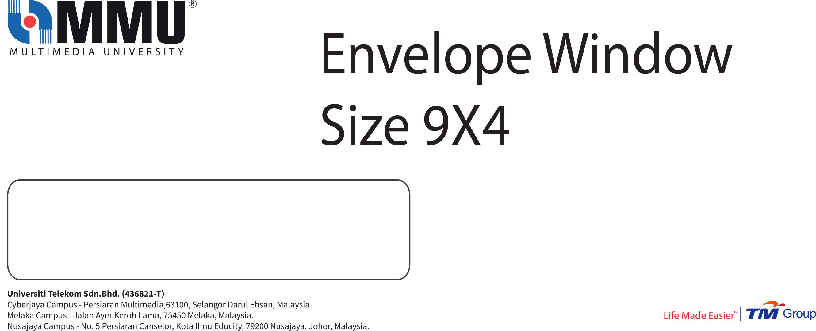 Quality MMU Envelope 9X4 Window
