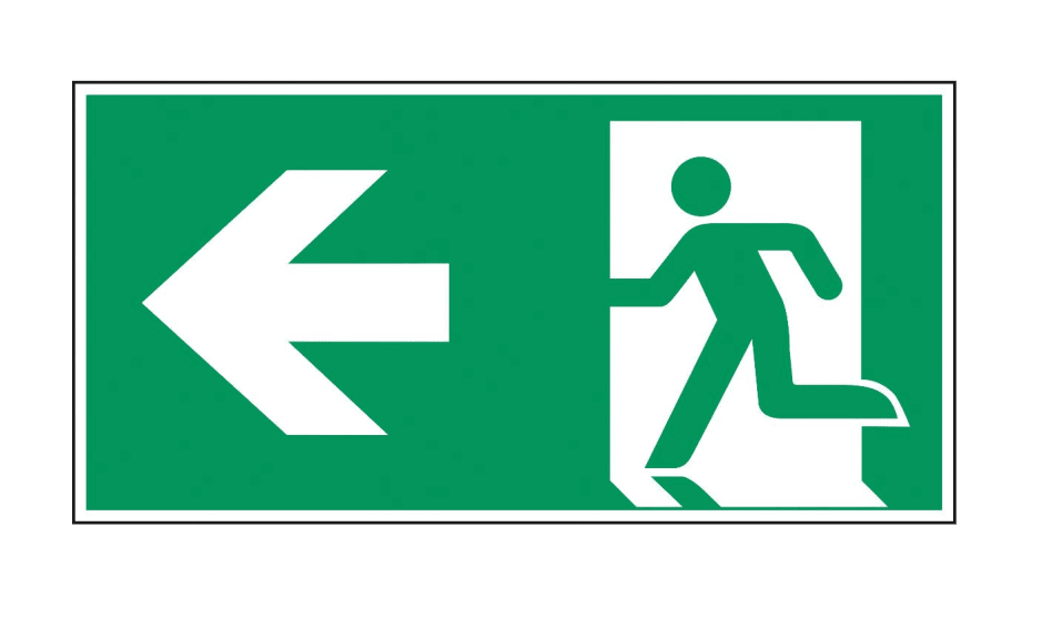 ACRYLIC FIRE EXIT SIGN (LEFT ARROW)