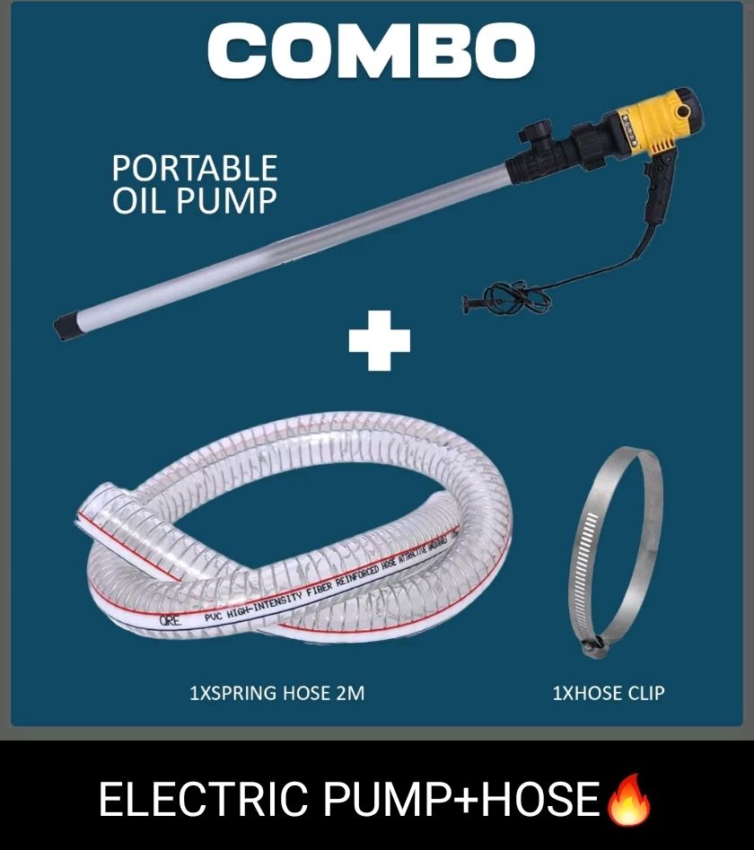 Pump Portable Electric Oil Pump with Hose