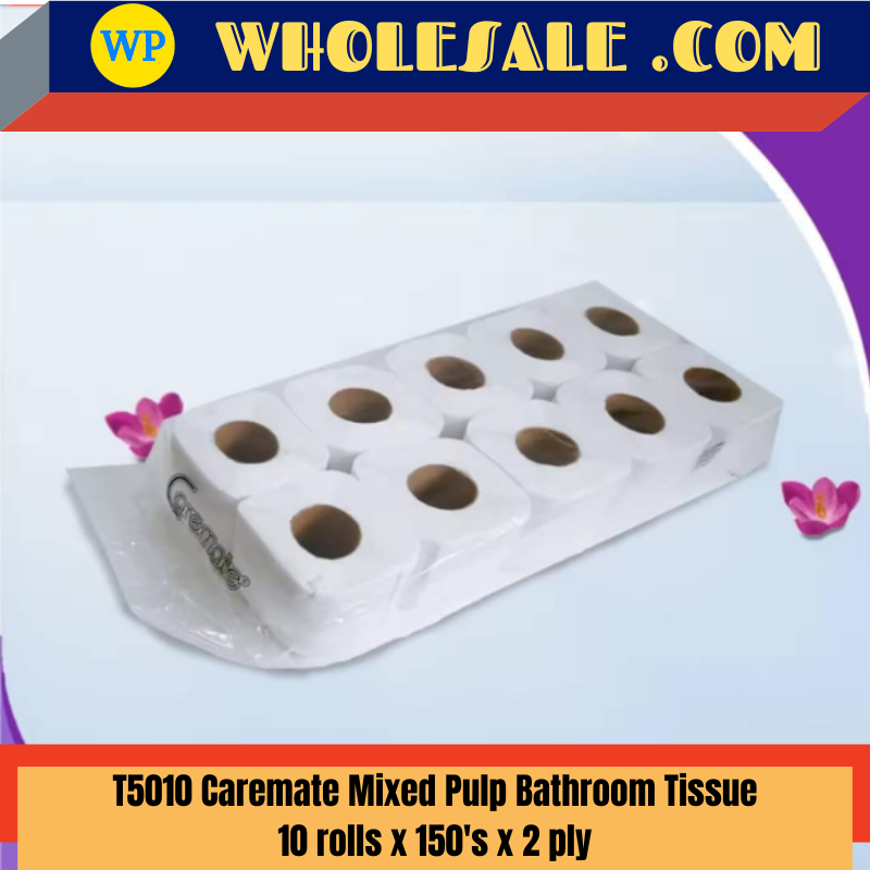CAREMATE T5010 / Caremate Mixed Pulp Bathroom Tissue / 10 rolls x 150's x 2 Ply
