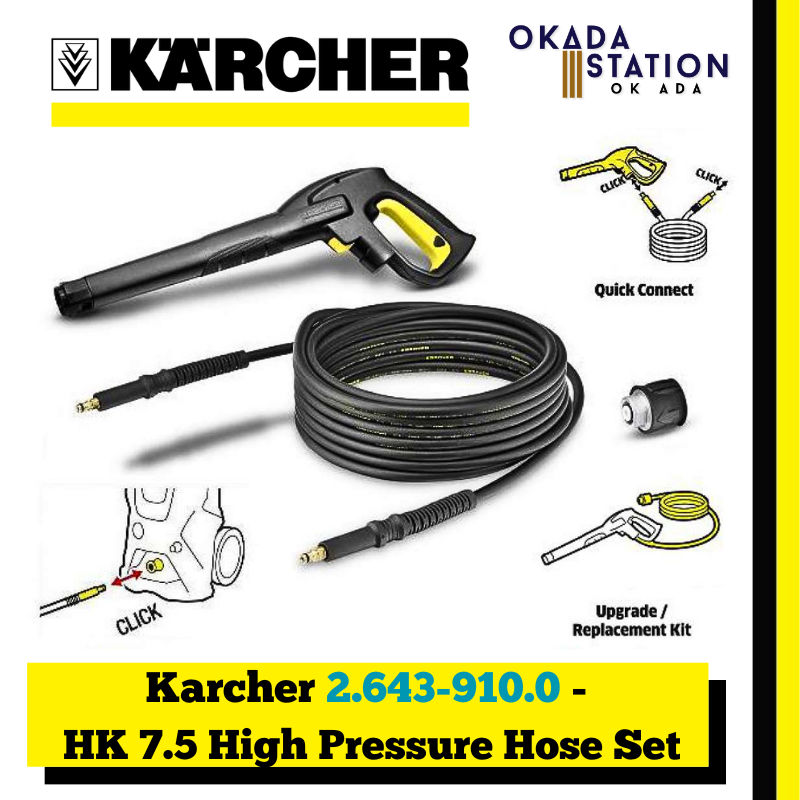 Karcher HK 7.5 - High Pressure Hose Set / Hose & Spray Gun & Adapter Set / High Pressure Accessories Set / Accessories Set / Hose Set / 7.5Meter