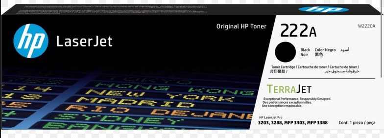 HP 222A BLACK LASER TONER CARTRIDGE
