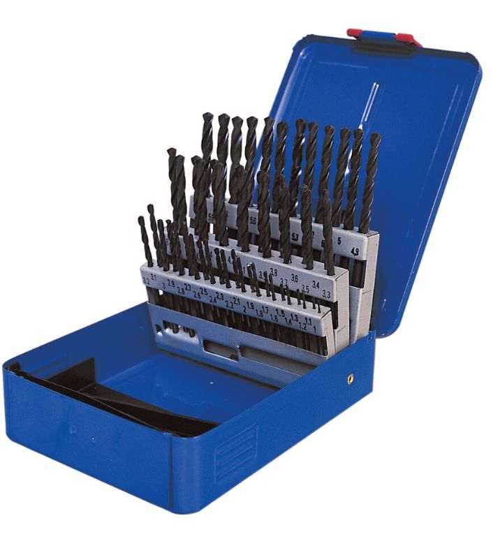 Senator Jobber Drill Set, 1mm to 6mm x 0.10mm, Rolled Forged, Metric, High Speed Steel, Set of 51 SEN0259060K
