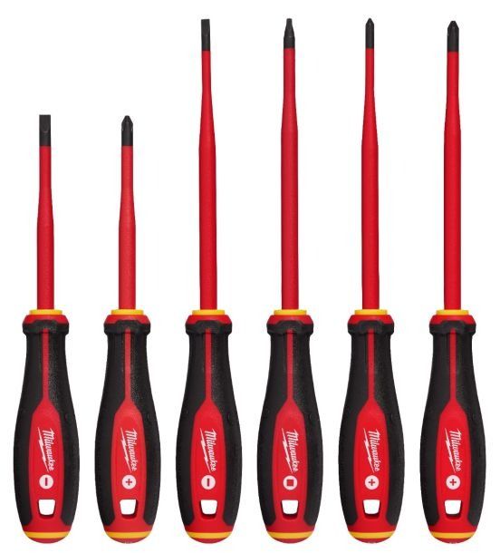 MILWAUKEE 1000V Insulated Slim Tip Screwdriver Set (6pcs)