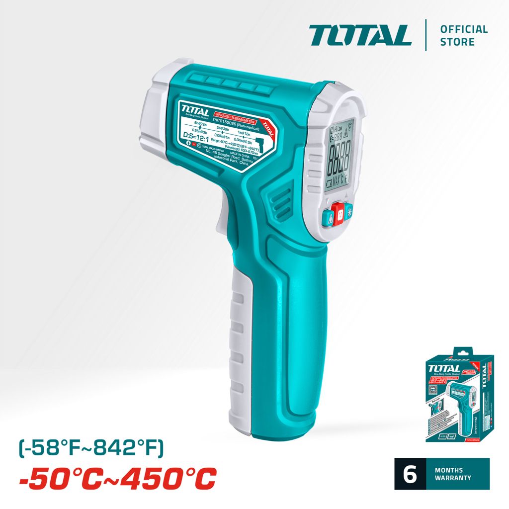 TOTAL INFRARED THERMOMETER WITH COLOR LCD SCREEN LED & SOUND 0.5S RESPOND TIME (-50-450°C) THIT0155026