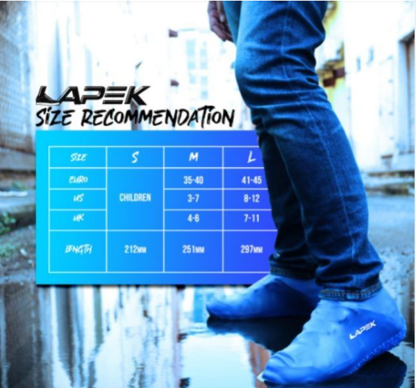Lapek Ocha -Lapek Waterproof Shoes Cover Outdoor Waterproof Silicone Shoes Cover Rain Snow Women Men Unisex Boots Cover (pair)