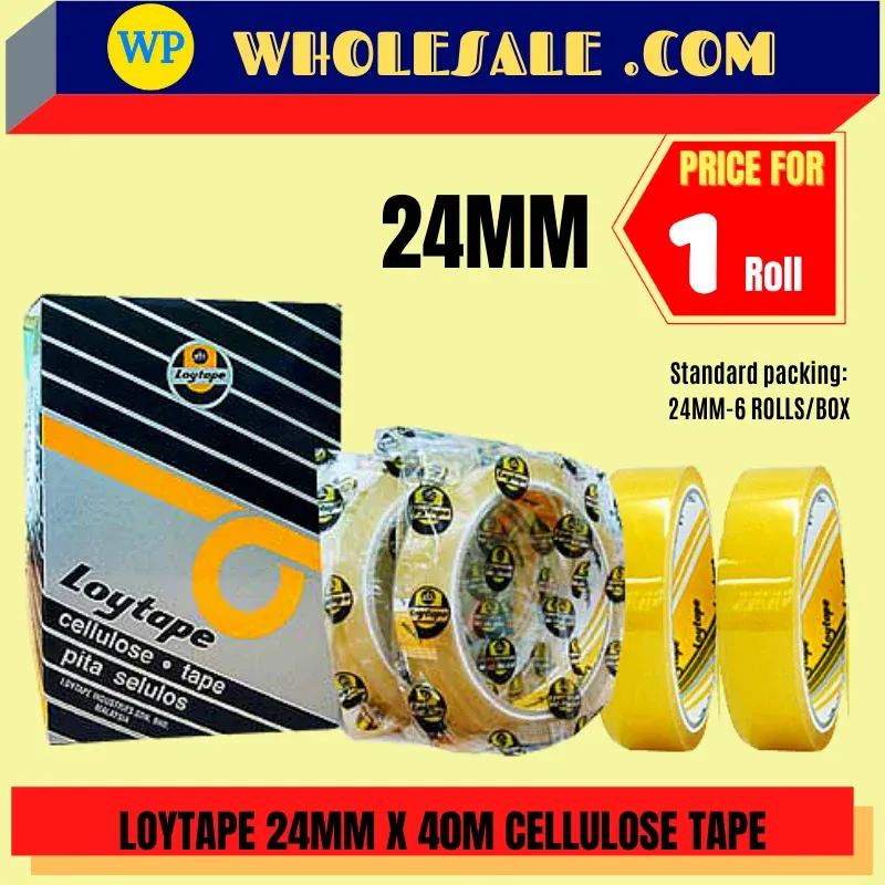 LOYTAPE CELLULOSE TAPE - 24MM X 40M / Loytape / Tape / Cellophane Tape / Cellulose Tape / 24MM X 40M / Loytape 40m Cellulose Tape