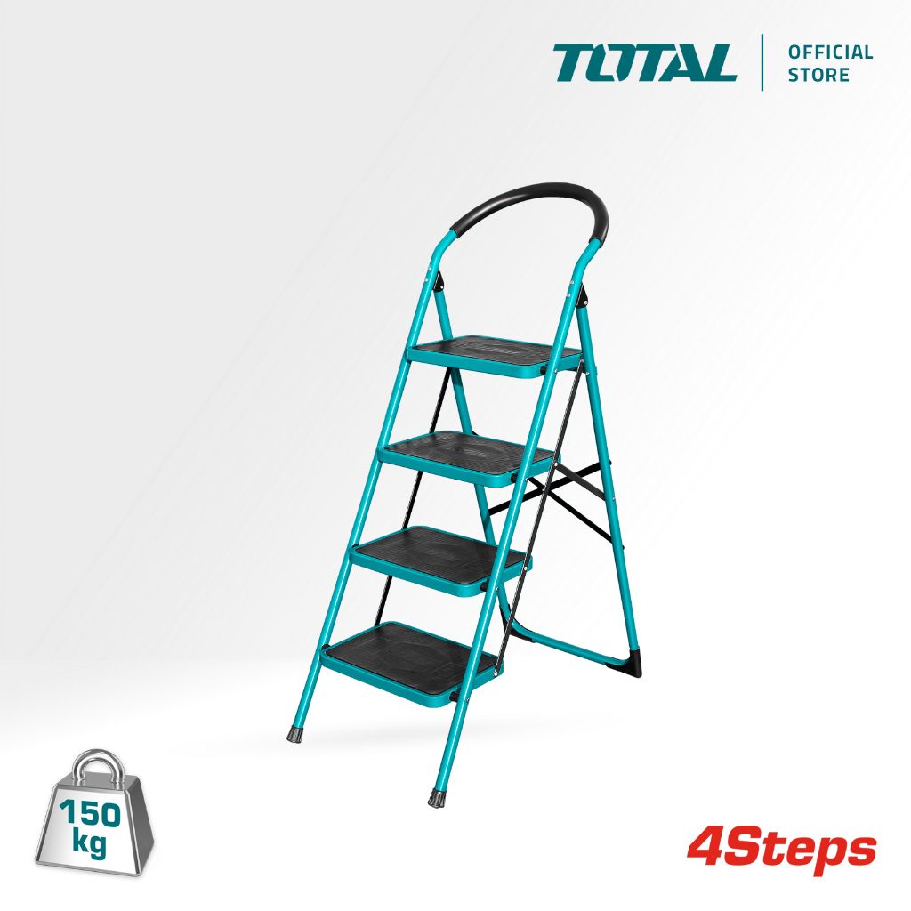 TOTAL STEEL LADDER 4 STEPS STEP (380MM X 260MM/MAX LOAD 150KG/1290MM X 830MM X 490MM) THLAD09041