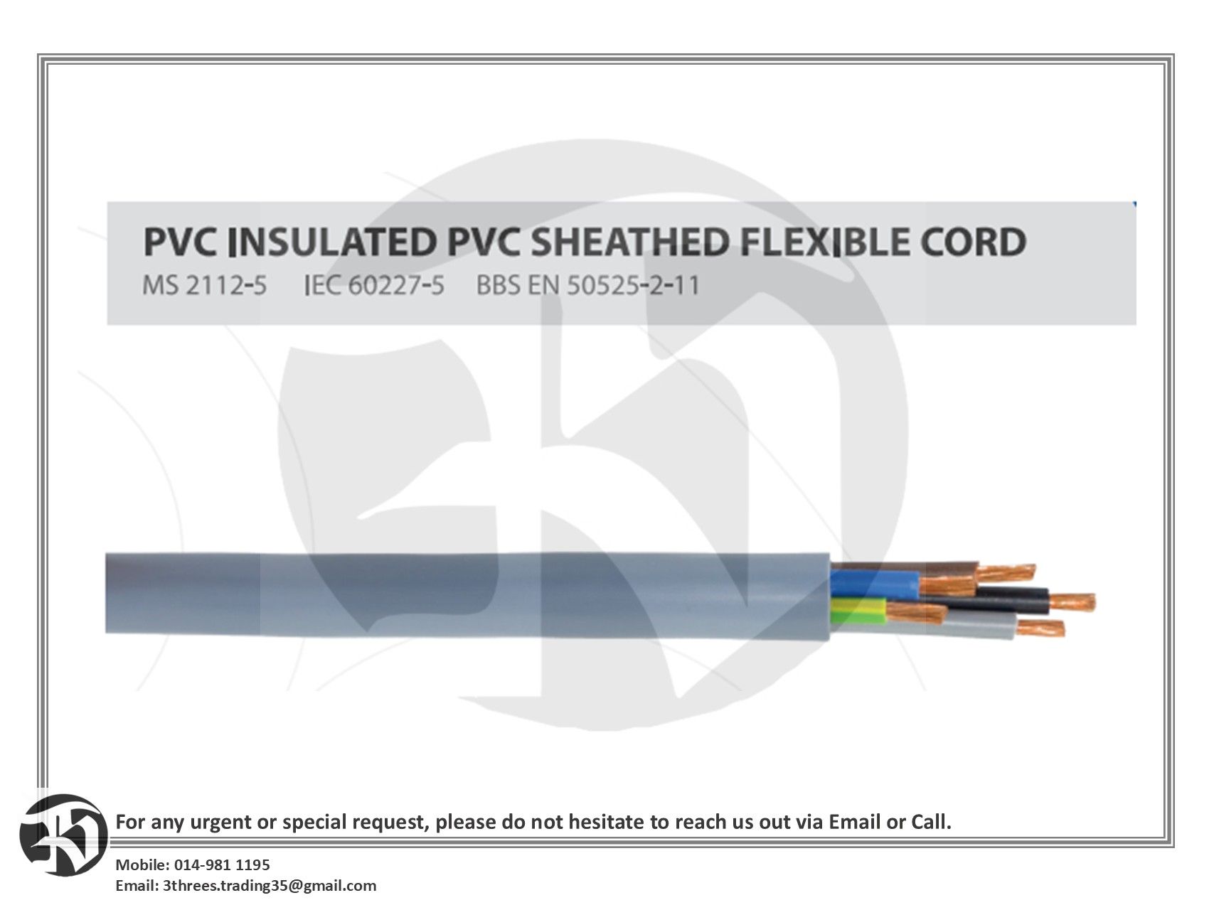 Cable 3 core -30A (2.5mm) (90m)