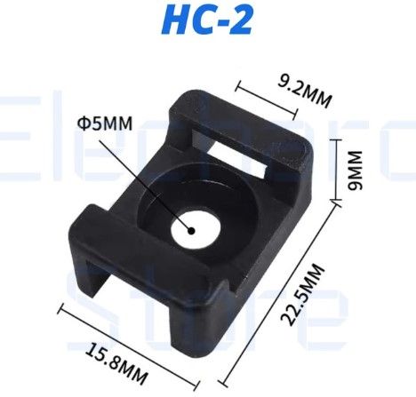 100pcs Saddle Tie Mount Cable Tie Mount
