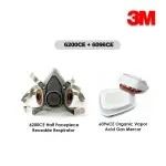 3M 6200 CE Half Facepiece Reusable Respirator Mask 6051 CE Organic Vapor Filter 6051CE 6096CE
