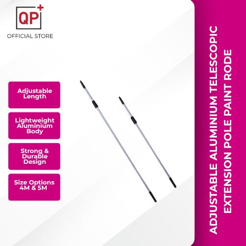 ADJUSTABLE ALUMINIUM TELESCOPIC EXTENSION POLE 4M & 5M PAIT ROD PAINTINNG EXTENSION ROD TANGKA l 杆-4 METER
