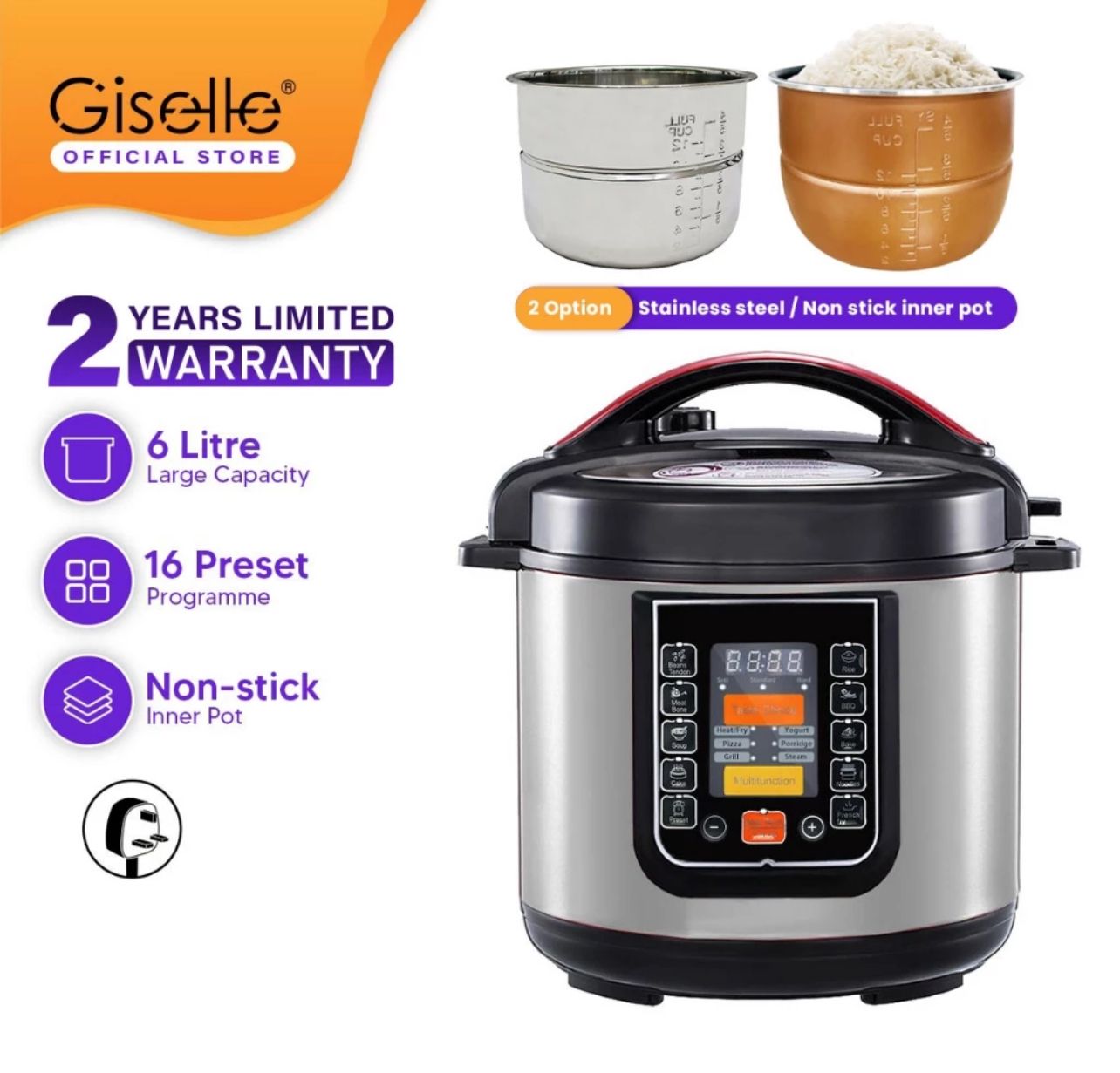 Giselle Electric Digital Multifunction Pressure Cooker