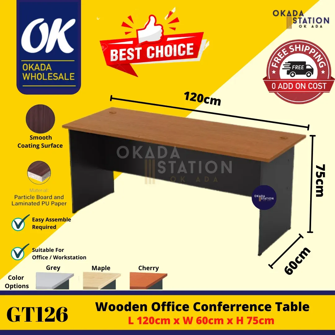 OKADA GT126 Office Table / Meja Belajar / Study Table Desk / Meja Study / Office Desk / Meja Kayu / G Series / OFFICE TABLE
