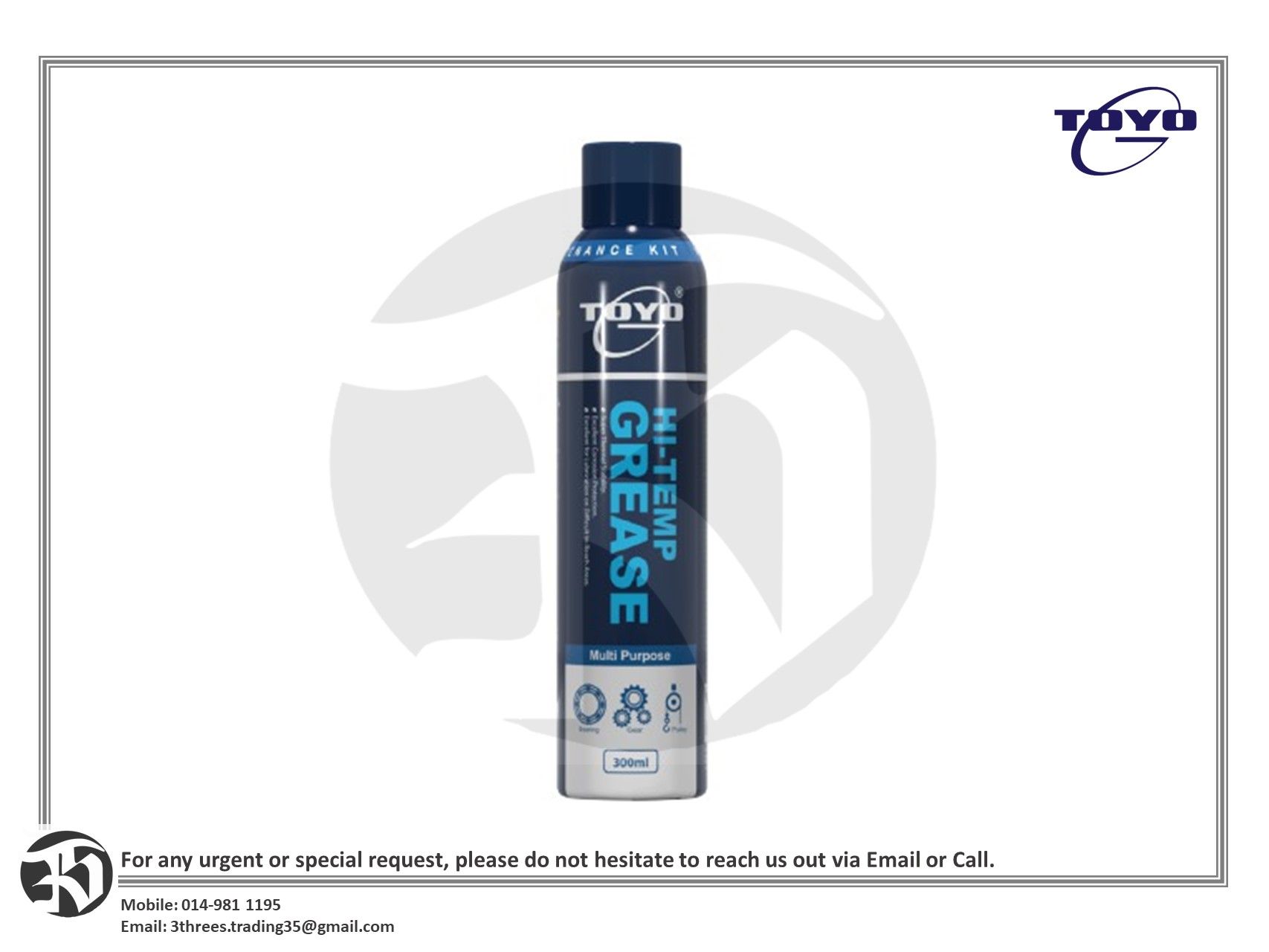 Toyo Hi-Temp Multi Purpose Grease Spray 300ml