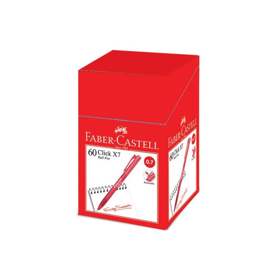 FABER CASTELL CLICK X5(0.5) RED BALL PEN (60PCS/PKT)