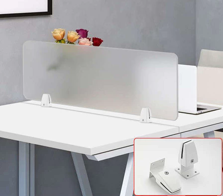 Desktop baffle table Simple Station Partition Screens Desk (Frosted 120cm x 40cm with T-Clip Can)