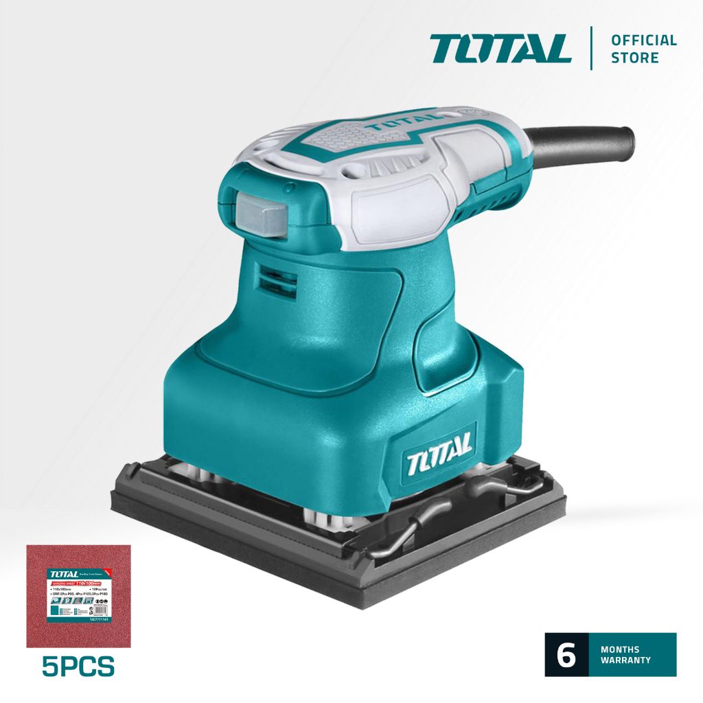 TOTAL TF2231106 PALM SANDER (FREE 5 PCS SANDING SHEETS. / FREE 1 SET CARBON BRUSHES)