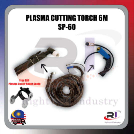 RIGHTWELL SP-60 PLASMA CUTTING TORCH 6 METER PLASMA/WELDING/CUTTING PLASMA TORCH