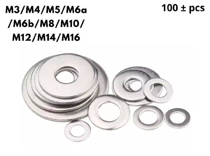 GALVANISED FLAT WASHER M3- M10 QTY/ 100 PCS/ PACK FREE DELIVERY