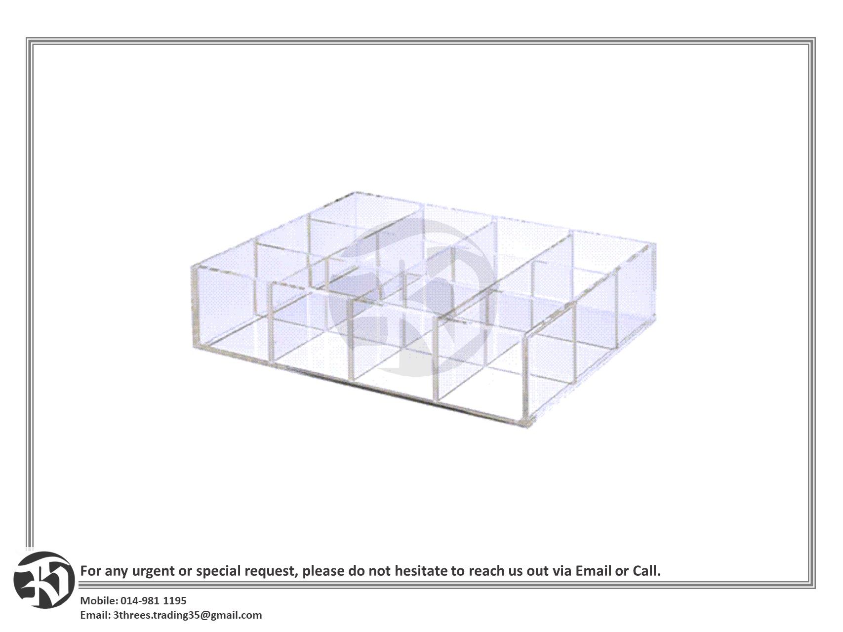 Custom Acrylic Rack 52cm(H) X 52cm (L) X 13.4cm(D)