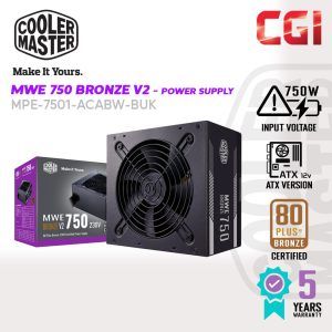 COOLER MASTER MWE 750 BRONZE V2 PSU (85% EFFICIENCY,230V)(5YEARS WARRANTY)