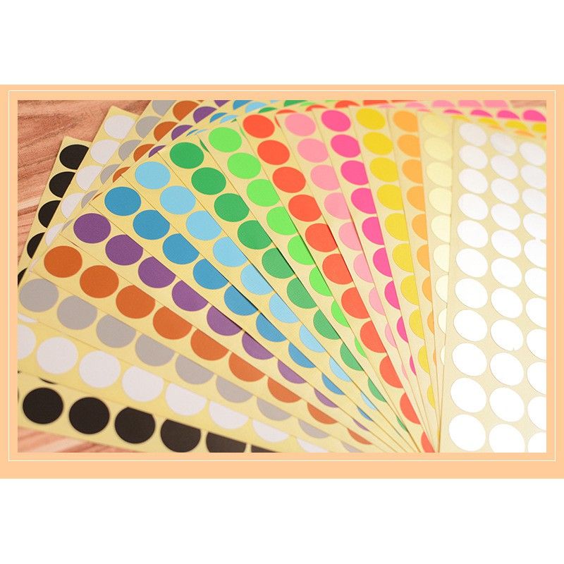 OEM *Round Dot Label Sticker Fluorescent Color 19mm [10 Sheets / Pack]