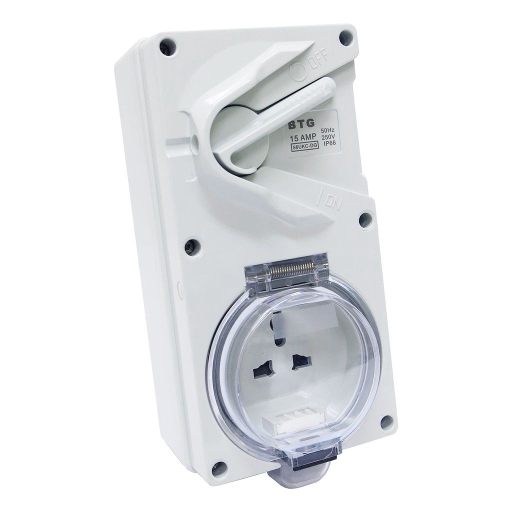 56UKC-DG 15A IP66 Weatherproof Switch Socket [Surface Mounted Type]