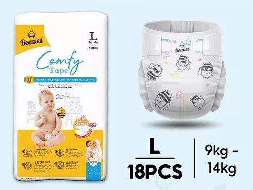 Beenies Comfy Tape CONVENIENCE Pack Lampin Bayi Jenis Tape Pek Kemudahan / Baby Diapers Tape NB-XL 1 Single Pack L18 Tape 1Pack New SL-11135-11139-NEW-PCK-KK