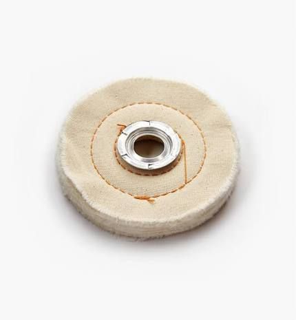 Buffing Wheel Satin Soft Textile 4" x 3/8" Thk x 4mm Bore