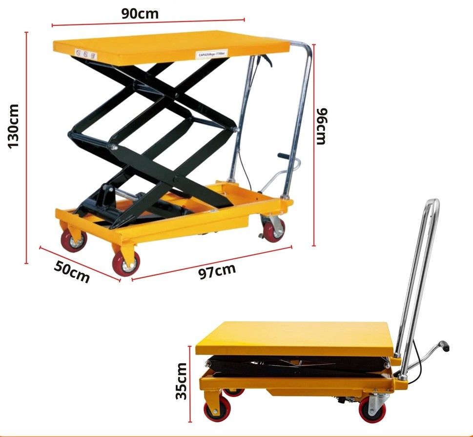 350kg Hydraulic Table Truck Heavy Duty Lift Trolley Troli Hydraulic Manual Lift Table Truck Troli Beroda