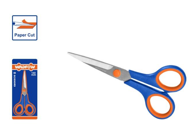 WADFOW WSX2655 CUTTING SCISSORS, SIZE 140MM, STAINLESS STEEL MATERIAL, BLADE THICKNESS 2.0MM, SLIDING CARD PACKAGING