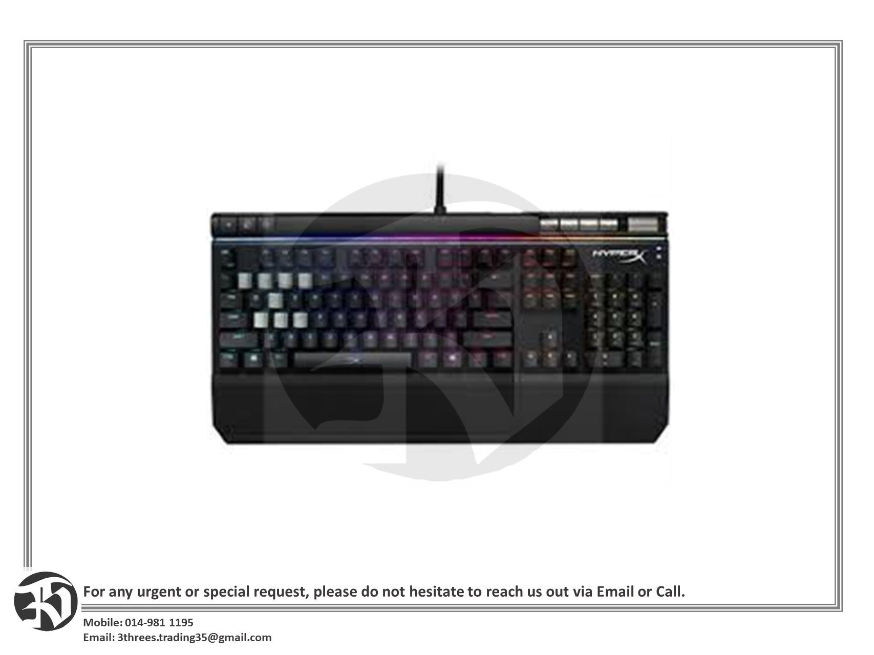 Kingston HyperX Alloy Elite RGB Mechanical Gaming Keyboard - Cherry MX Blue HX-KB2BL2-US/R1