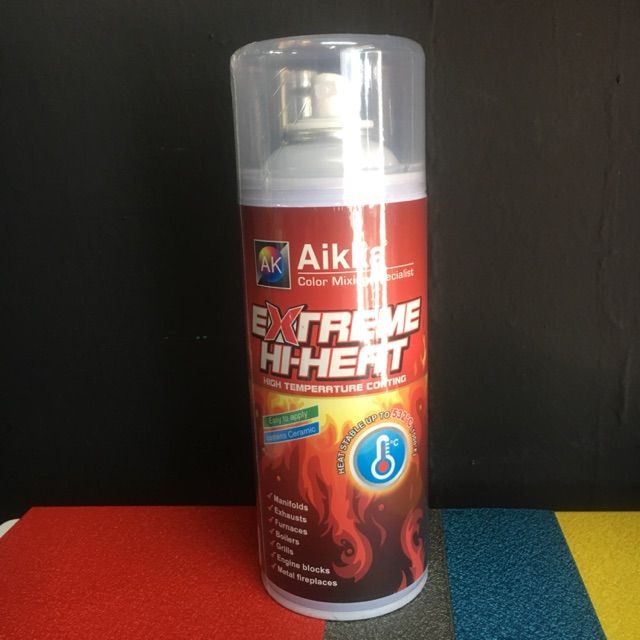 AIKKA EXHAUST PAINT EXTREME HI HEAT HIGH TEMPERATURE COATING SILVER & BLACK